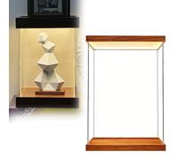 Vitrina Expositora Vitrina Acrílica Ultraalta Iluminada, Caja de Almacenamiento a Prueba de Polvo para Objetos Coleccionables, Minifiguras, Dioramas y Trabajos de Fieltro(20x20x40cm(8x8x16in))