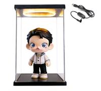 Vitrina Expositora Vitrina Alta de Acrílico con LED, Vitrina a Prueba de Polvo para Coleccionables/Figuras de Acción, Organizador de Plástico Transparente para Encimera(20x10x40cm(8"x4"x16"))