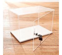 Vitrina Expositora Vitrina Transparente con Cerradura, 45 40 35 30 25 20 15 10 cm, Caja Rectangular de Almacenamiento, Cajas para Exhibir Objetos de Colección(35x35x20cm(14x14x8in))