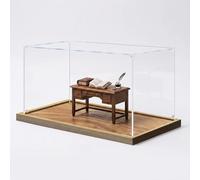 Vitrina Expositora Vitrina Transparente de Acrílico con Base de Madera para Coleccionables, Caja Expositora Antipolvo para Figuras, Estatuas, Modelos, Miniaturas y Recuerdos(30x30x30cm/12x12x12in)