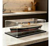 Vitrina Expositora Vitrinas Largas Transparentes para Maquetas de Colección, Vitrinas Acrílicas de 80 75 70 65 y 60 cm con Protección UV, Apilables (alternativa Al Cristal)(40x25x25cm(16x10x10in))