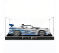 Vitrina genérica de acrílico para Le*GO 42210 NIS*san GT-R34 de Carreras Anti-polvo y resistente a los rayos UV Me perdí el avión caja de presentación estuche de almacenamiento (Black)