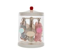 Vitrina giratoria para Labubu, caja organizadora transparente a prueba de polvo, soporte de almacenamiento transparente para juguetes de peluche, coleccionables y mini figuras, estante de exhibición