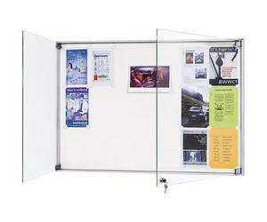 Vitrina, marco de aluminio, para interiores y exteriores eurokraft pro, capacidad 2 hojas DIN A4, H x A x P 410 x 530 x 50 mm