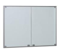 Vitrina, marco de aluminio, puertas batientes eurokraft pro, capacidad 18 hojas DIN A4, H x A x P 970 x 1330 x 50 mm