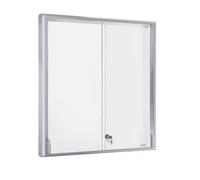 Vitrina, marcos de aluminio, puertas correderas eurokraft pro, 12 x DIN A4, A x H x P 910 x 970 x 50 mm