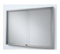 Vitrina, marcos de aluminio, puertas correderas eurokraft pro, 18 x DIN A4, ignífugas