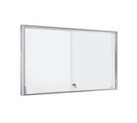 Vitrina, marcos de aluminio, puertas correderas eurokraft pro, 21 x DIN A4, A x H x P 1540 x 970 x 50 mm
