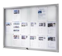 Vitrina, marcos de aluminio, puertas correderas eurokraft pro, 21 x DIN A4, ignífugas