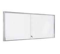 Vitrina, marcos de aluminio, puertas correderas eurokraft pro, 27 x DIN A4, A x H x P 1970 x 970 x 50 mm