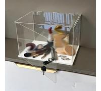 Vitrina metacrilato Caja Organizadora De Almacenamiento De Acrílico con Base De Madera De 10 Mm De Grosor; Vitrinas Protectoras De Exhibición De 25, 35 Y 45 Cm(35X25X15cm/14X10X6in)