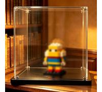 Vitrina metacrilato Vitrina Acrílica De Pie, Cajas De Presentación De Colección Transparentes para Figuras/Bolas/Modelos De Automóviles, Vitrina Apilable con Base(Black,6x6x6inch/15x15x15cm)