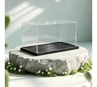 Vitrina Metacrilato Vitrina Acrílica Transparente para Figuras, Vitrina Extragrande 80, 90, 100 cm para Modelos, Caja Expositora Rectangular de Plástico Apilable(Black,105x50x50cm/41x20x20in)