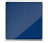 Vitrina Nobo Premium Plus De Puerta Corredera Con Fondo De Fieltro 12Xa4 Hojas, Gris Azul