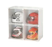 Vitrina para cascos, soporte de almacenamiento a prueba de polvo para cascos de motocicleta y bicicleta eléctrica, ideal para organizar ropa, bolsas y libros, solución protectora para el hogar