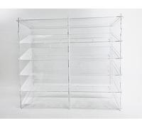 Vitrina para Colecciones, Expositor de metacrilato para Coches Slot, Vitrina expositora de acrílico Transparente, con estantes y Puerta Antipolvo, Medidas 45x51x16 cm (altoxanchoxfondo)