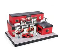 Vitrina para Hot Wheels 1:64, cochera de juguete iluminada, escena de | Estuche de almacenamiento de estacionamiento multicapa, escena de la ciudad de Dioram, decoración de oficina en casa
