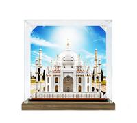 Vitrina para LE*GO 21056 Taj Mahal, vitrina acrílica transparente a prueba de polvo para juguetes y coleccionables (tono madera-2 mm)