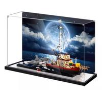 Vitrina para Lego 21350 Great White Shark Boat Model, a prueba de polvo, protección UV, escaparate de ajuste personalizado, regalos para los amantes de Lego (tema A)