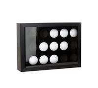 Vitrina para pelotas de golf con espuma de terciopelo, montaje en pared, para 15 pelotas, caja de sombra para coleccionistas de globos, 31 x 22,5 x 6,5 cm