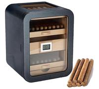 Vitrina para puros Humidificador de puros con tapa de cristal con higrómetro y humidificador digital Cajones con varias capas para padre esposo(Carbon Fiber,Withskylight)