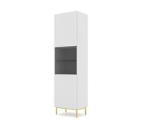 Vitrina ravenna b 60x42x217 blanco, dorado