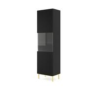 Vitrina ravenna b 60x42x217 negro, dorado