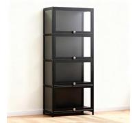 Vitrina Transparente de pie, Vitrina de bambú for Objetos de colección, Almacenamiento clasificado for Figuras y Decoraciones, Bloques de Lego y Libros.(70x32x140cm)