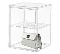 Vitrina transparente para bolso | Organizador de bolso para armario | Caja de almacenamiento transparente apilable con diseño magnético de puerta para juguetes de sombreros, Transparente extra grande
