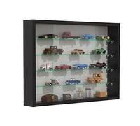 Vitrina vitrina de pared colgante de pie - estantes de vidrio 4.5 cm de profundidad - puertas correderas