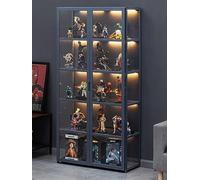 vitrinas para colecciones vitrina expositora vitrina vitrina cristal vitrinas de cristal Marco de bambú natural, la puerta del gabinete está dividida, sellada y a prueba de polvo, fácil de instalar y