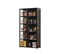 vitrinas para colecciones vitrina expositora vitrina vitrina cristal vitrinas de cristal Marco de bambú natural, la puerta del gabinete está dividida, sellada y a prueba de polvo, fácil de instalar y