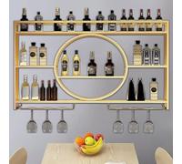 Vitrinas y estantes de pared, estante de vino montado en la pared que ahorra espacio con soporte para vidrio, ideal para coleccionables, dormitorio, cocina, bar y decoración de bodega
