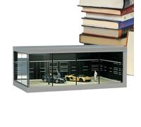 Vitrine de coche en miniatura a escala 1/64, caja de exhibición LED de coche, organizador de juguetes de vehículos, vitrina de poco espacio con luz para exhibición