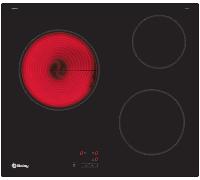 Balay Placa vitrocerámica eléctrica 3EB764EN 60 cm 3 zonas Cristal negro