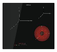 Placa vitrocerámica Edesa EVT-6328 R 3 zonas Touch 59 cm Control Negra