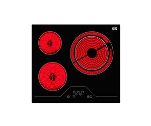 Vitrocerámica new pol nwvt3z 3 zonas control táctil negro 59 cm