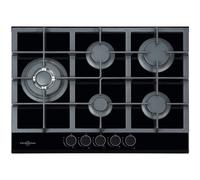 Vitrokitchen CG73NB Placa de Gas Butano de Cristal 5 Zonas 70cm Negra
