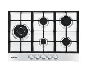 Vitrokitchen EN73IB Placa de Gas Butano 5 Zonas 70cm Acero Inoxidable