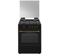 Vitrokitchen RU6060N - Cocina Gas Natural Rústica 85 x 60 cm Antracita