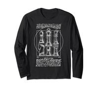 Vitruvian Ajedrez Jugador Leonardo Da Vinci Set Piezas Vintage Manga Larga