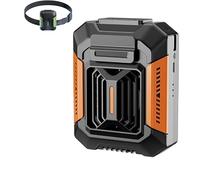 Vitrywei Chill Guard Fan,Strong Wind Speed Chillguard Pro Fan With Light, Wearable WorkFan Waist HangingFan Rechargeable, for Outdoor Jobsite Camping Travel Essentials (Orange)
