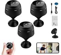 Vitrywei Mini Security Camera,Mini 1080p HD Wireless Magnetic Security Camera,Night Vision Motion Detection Security CAM Covert Cameras, Night Vision Motion Detection for Outdoor/Indoor (3 pcs)