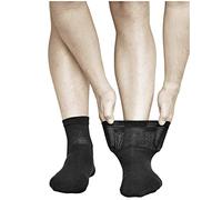 vitsocks Calcetines Confort de Descanso LANA MERINO Hombre (3 PARES) Pies Cansados Fríos, negro, 44-46