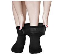 vitsocks Calcetines Confort de Descanso LANA MERINO Mujer (3 PARES) Pies Cansados Fríos, negro, 35-38