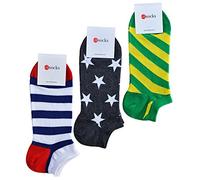 vitsocks Calcetines Cortos Divertidos Hombre Mujer (3 PARES) Algodón Suave, pack 1: estrella, 39-42