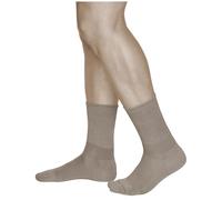 vitsocks Calcetines de Descanso con Hilo de PLATA Hombre, Puño Ancho Antipresion Suave, beige, 42-43