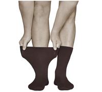 vitsocks Calcetines Extra Anchos No Aprietan Diabéticos Hombre (3 PARES) Sin Goma Antipresión Pies Diabetes Piernas Hinchadas, marrón, 42-43