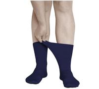vitsocks Calcetines Extra Anchos No Aprietan Diabéticos Mujer (3 PARES) Sin Goma Antipresión Pies Diabetes Piernas Hinchadas, azul oscuro, 35-38