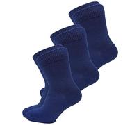 vitsocks Calcetines Finos 98% ALGODÓN Suave Infantiles (3 PARES) Talla 23-34 Niño Niña, azul marino, 35-38